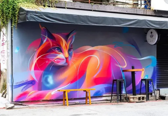 20 уличных произведений искусства, когда художников вдохновили котики